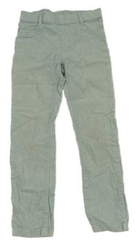 Svetlozelené trblietavé menšestrové elastické nohavice H&M