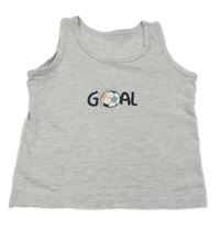 Sivé melírované tielko s nápisom s futbalovým loptou DeFacto