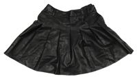 Čierna koženková skladaná sukňa Zara