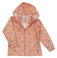 Růžová nepromokavá bunda s duhami a kapucí Lupilu
