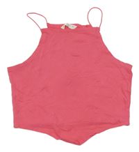 Tmavoružový asymetrický crop top Matalan