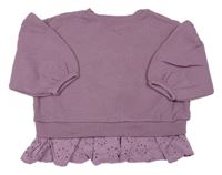 Fialová vzorovaná oversize mikina s madeirou Next