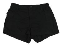 Černé plátěné cargo kraťasy H&M