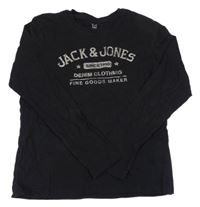Čierne tričko s nápisom Jack & Jones