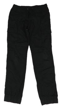 Čierne plátenné cargo cuff chino nohavice Y.F.K.