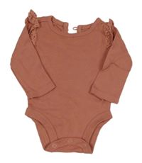 Starorůžové body s volánky s madeirou Carter's
