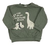 Khaki mikina s dinosaurami H&M