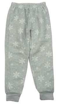 Sivé vzorované fleecové pyžamové nohavice