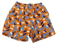 Oranžovo-modré plážové kraťasy s delfínmi zn. jakoo