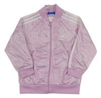 Růžová propínací sportovní mikina se vzorem Adidas 