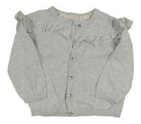 Sivý ľahký prepínaci sveter s volánikom Mothercare