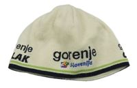 Smetanová pletená čepice s nápisem 