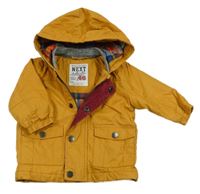 Okrová šusťáková zateplená bunda s kapucí Next