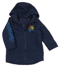 Tmavomodrá šusťáková lehce zateplená bunda se Scooby DOO! a kapucí 