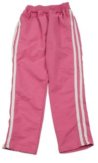 Ružové tepláky s pruhmi