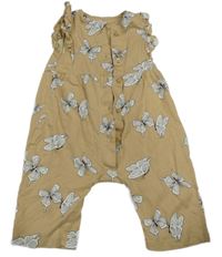 Béžový overal s motýlikmi H&M
