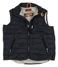 Tmavomodrá šušťáková lehce zateplená vesta