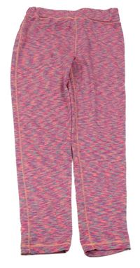 Růžovo-zelené melírované sportovní legíny 