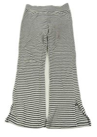 Bielo-čierne pruhované úpletové flare nohavice Primark