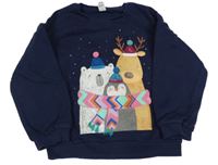 Tmavomodrá mikina so zvieratkami Tu