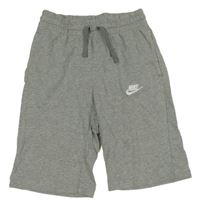 Sivé melírované teplákové kraťasy s logom Nike