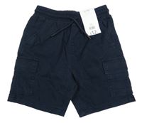 Nové - tmavomodré plátěné kraťasy George