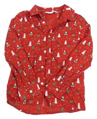 Červená košile se sněhuláky H&M