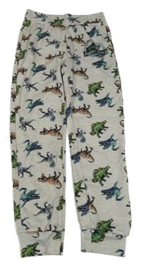 Béžové tepláky s dinosaury 