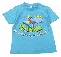 Azurové tričko so skokanem na lyžích - Planica