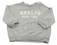 Sivá melírovaná mikina s nápisom H&M