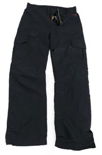 Černé šusťákové cargo outdoorové kalhoty 