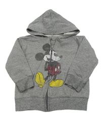 Sivá prepínaci mikina s Mickeym a kapucňou Disney