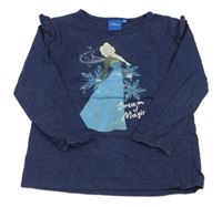 Tmavomodré triko s Elsou Disney
