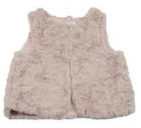 Ružová kožušinová podšitá vesta H&M