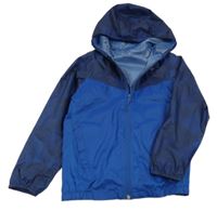 Tmavomodro-modrá šušťáková jarná funkčná bunda s kapucňou Quechua