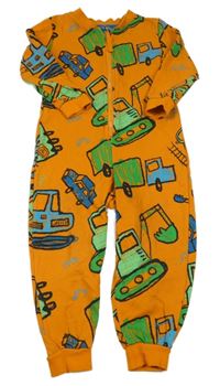 Oranžový teplákový overal s bagry George