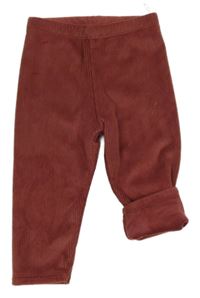 Starorůžové žebrované sametové zateplené legíny C&A