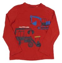 Červené tričko s bagrami C&A