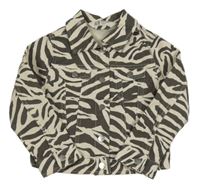 Smetanovo-antracitová pruhovaná riflová bunda H&M