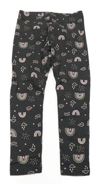 Antracitové legíny s duhami a mraky Lupilu