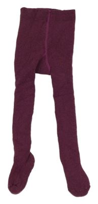 Fialové zateplené punčocháče 