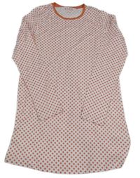 Bílo-broskvová puntíkatá noční košile Tchibo