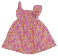 Ružovo-oranžové kvetované šaty Primark