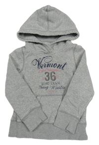 Sivá mikina s nápisom a kapucňou H&M