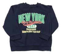 Tmavomodrá mikina s nápismi H&M