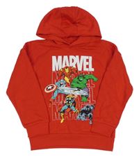 Červená mikina so superhrdinami  a kapucňou Marvel