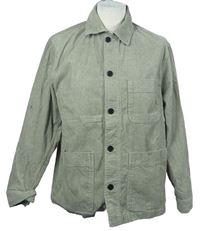 Pánská světlekhaki manšestrová košilová bunda H&M