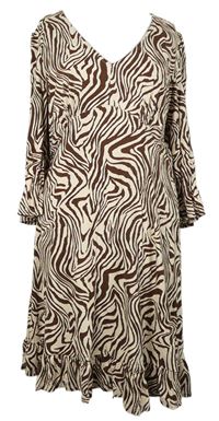 Dámské béžovo-hnědé vzorované šaty New Look 