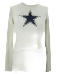 Dámske smotanové rebrované crop tričko s hviezdou FB Sister