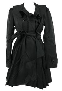 Dámský černý šusťákový jarní kabát s kapucí Savida 